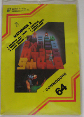 VINTAGE Sealed COLLECTIBLE 1980's COMMODORE 64 MATHPACK 2 EDUPAC M02CD COMM*DATA