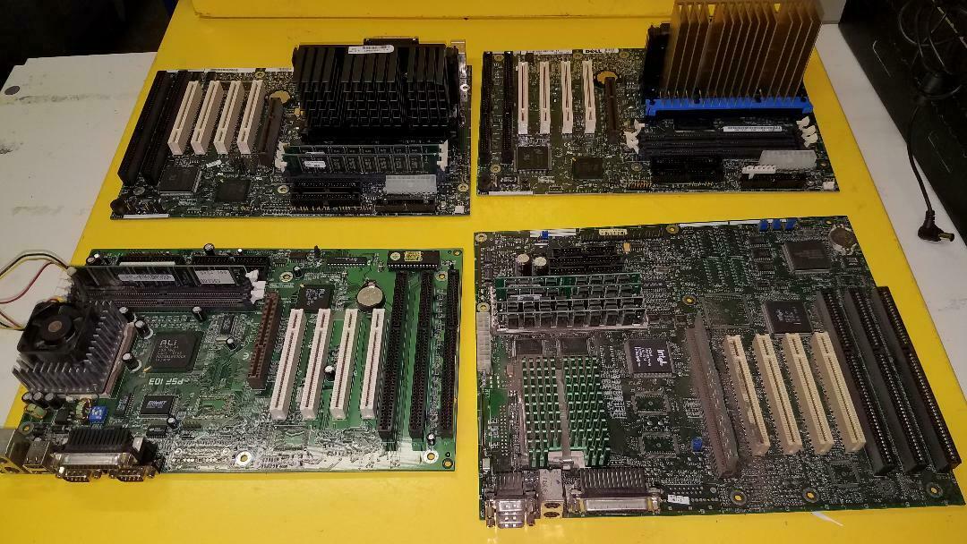 Lot 4 Vintage ISA Motherboards Gateway Etc CPUS and Memory Included