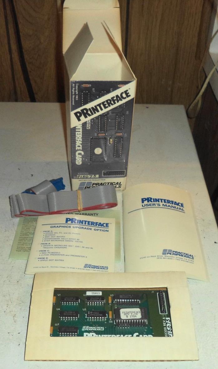 Vintage 1983 Apple Practical Peripherals PRinterface Card