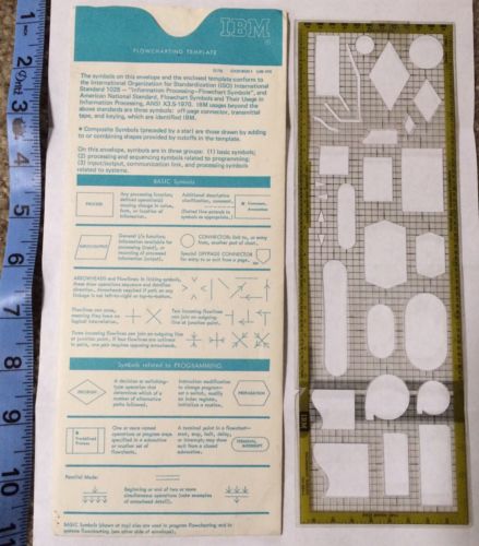 VTG IBM Flowcharting Template 1970s! Programming Engineer Flowchart Schematic