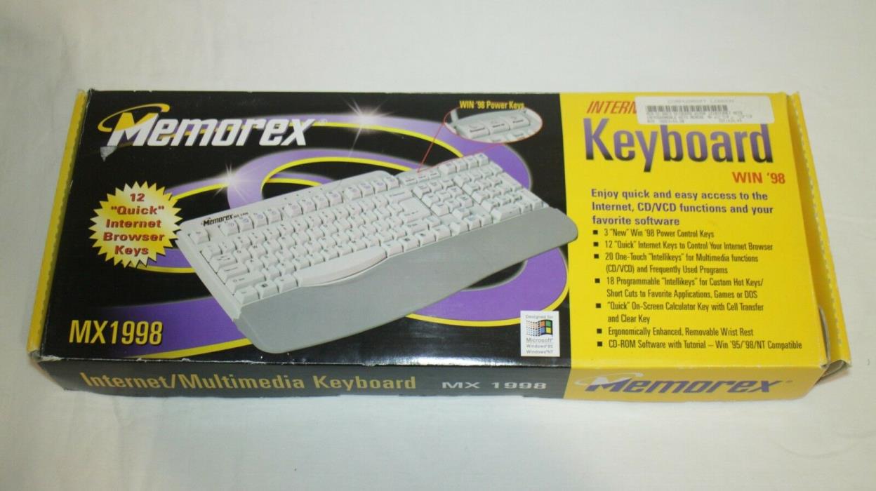 New Vintage Memorex MX1998 internet Keyboard Windows 98 With Box