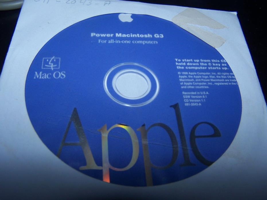 Apple Macintosh Power Mac G3 Install CD - 691-2043-A for All in One Computers