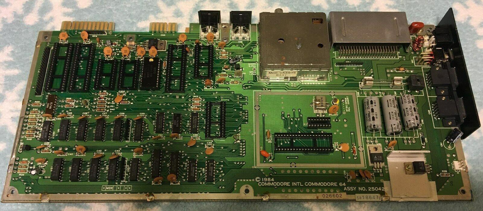 Working Commodore 64 Full Socketed Mainboard 250425 - Comes w/ Character ROM