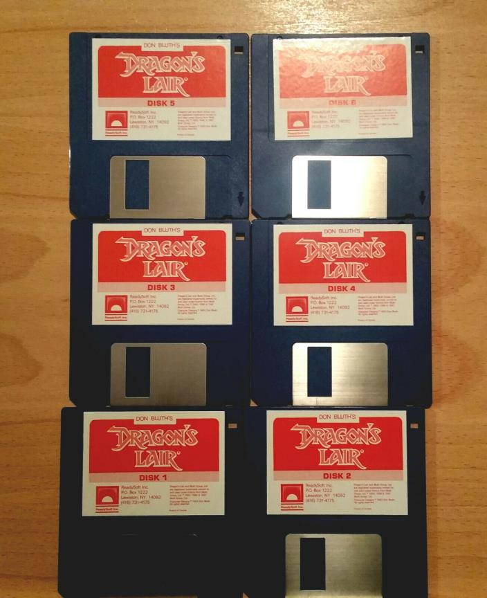 Amiga game Dragons Lair, original disks 6