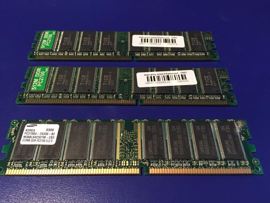 LOT 3x 256MB PC2700 / 1x 512 MB PC3200 Apple G4 G5 Powermac MDD SDRAM Memory