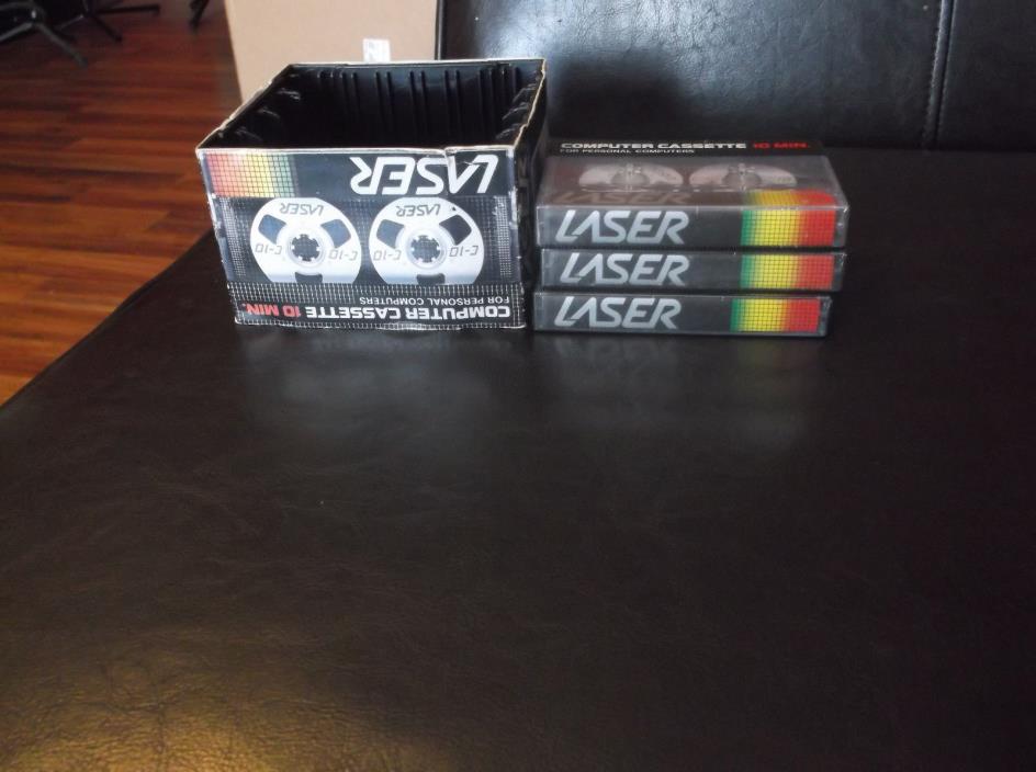 NEW Laser Computer Cassette 10 min Data Tape lot of 3 w/stackapack