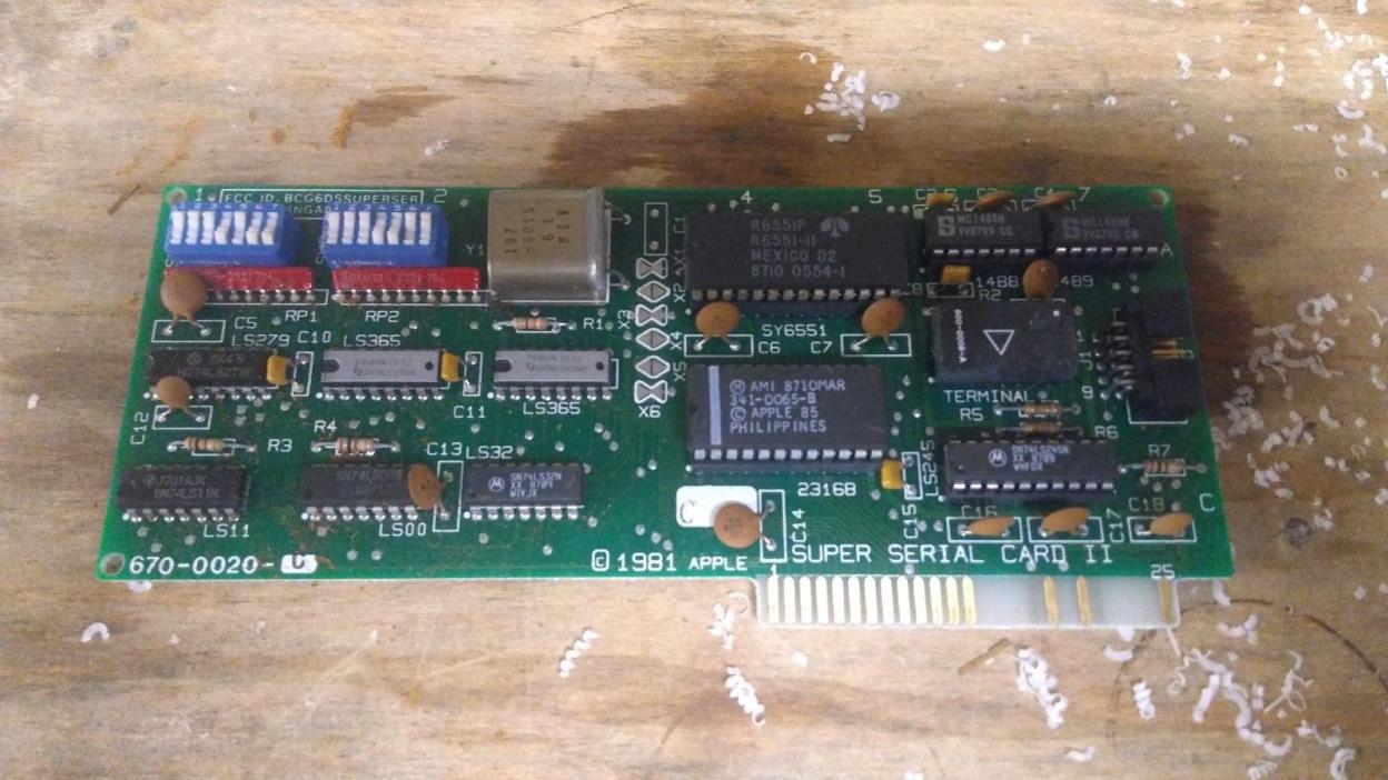 APPLE llE 1981 SUPER SERIAL CARD ll BOARD 670-0020