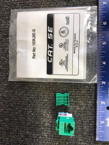 Lot of 50 RJ45/ Cat 5e Keystone Network/Ethernet 10/100/1000 Jack Punch GREEN