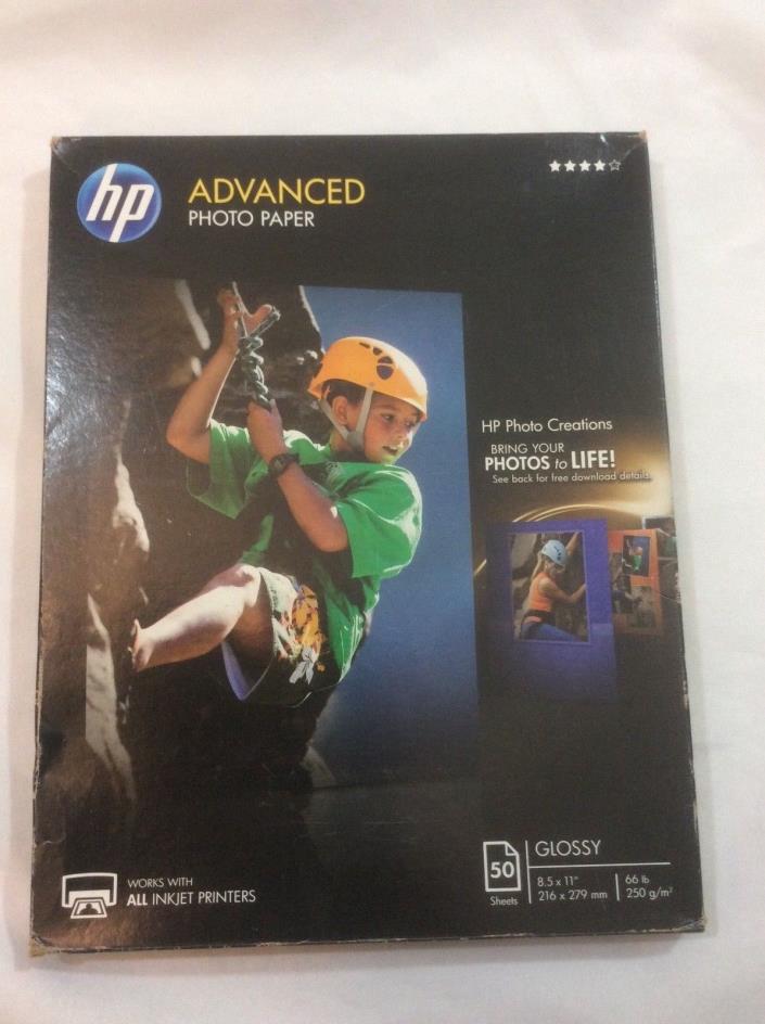 HP Advanced Photo Paper, Glossy, 8.5x11, 50 ct Q7853A Printer Paper