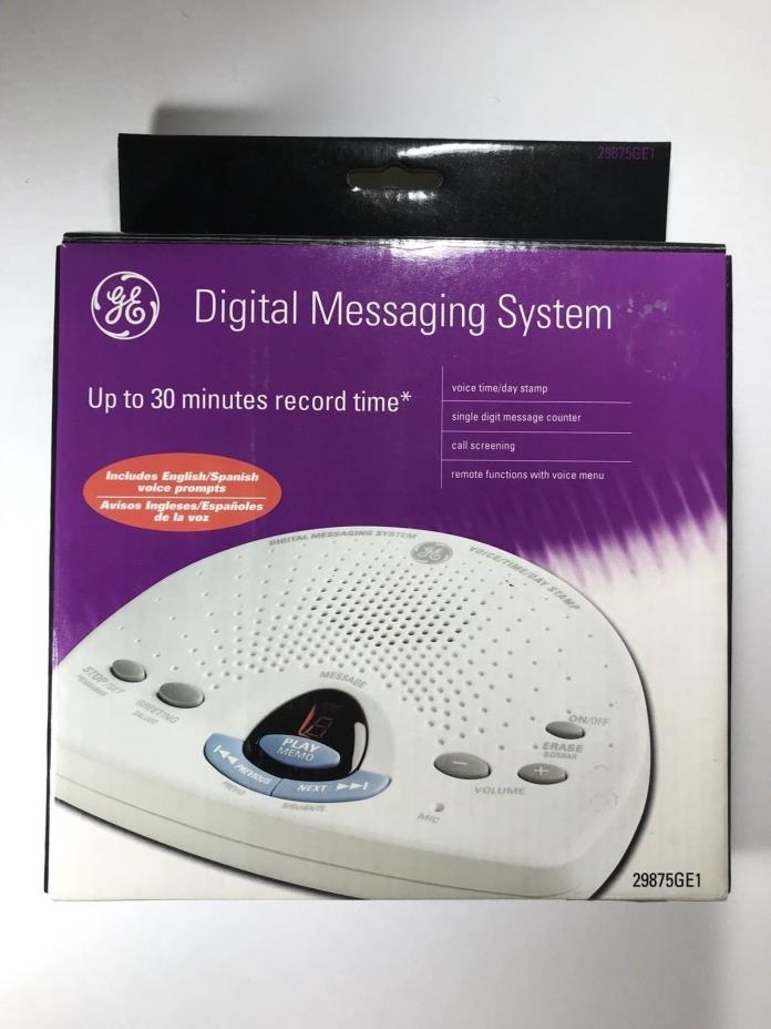 GE Digital Messaging System Answering Machine 29875GE1 English Spanish