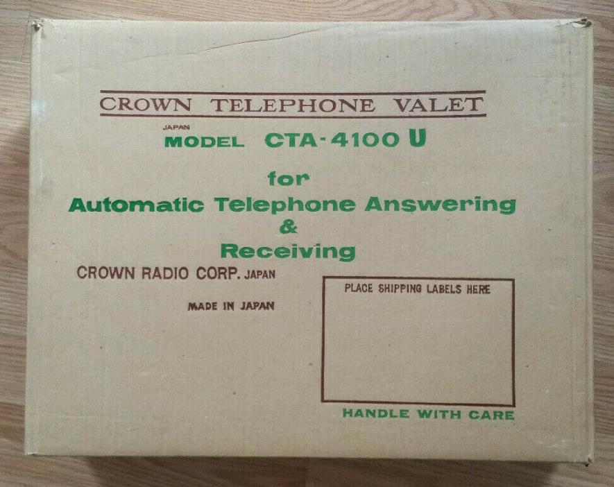 Vintage Answering Machine Crown Telephone Valet Model CTA-4100U