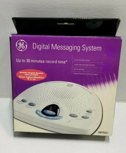 GE Digital Messaging System Answering Machine English/Spanish White New