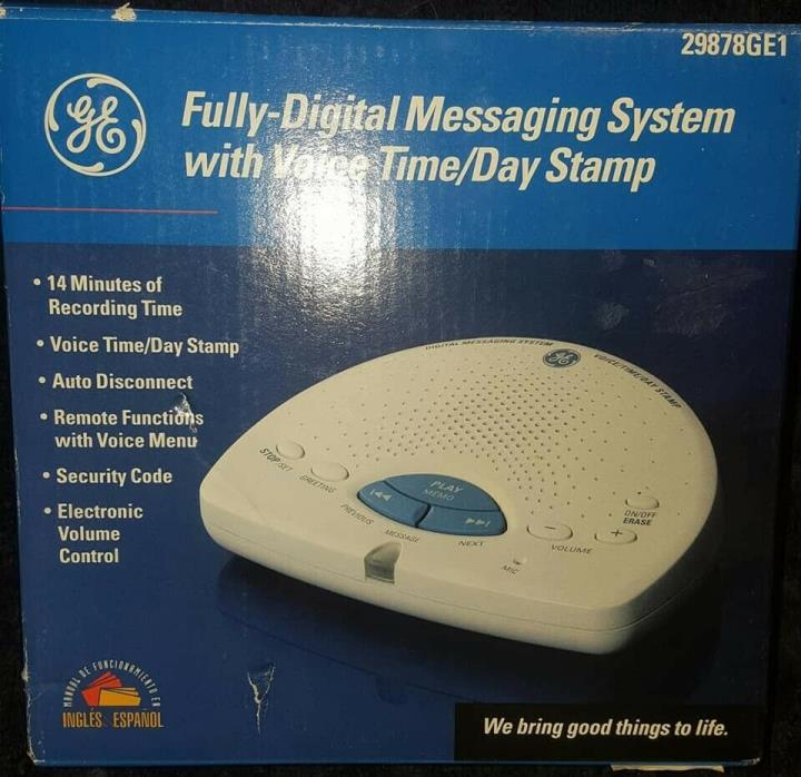 General Electric GE 29878GE1B Digital Answering System Voice Time/Day Stamp NEW