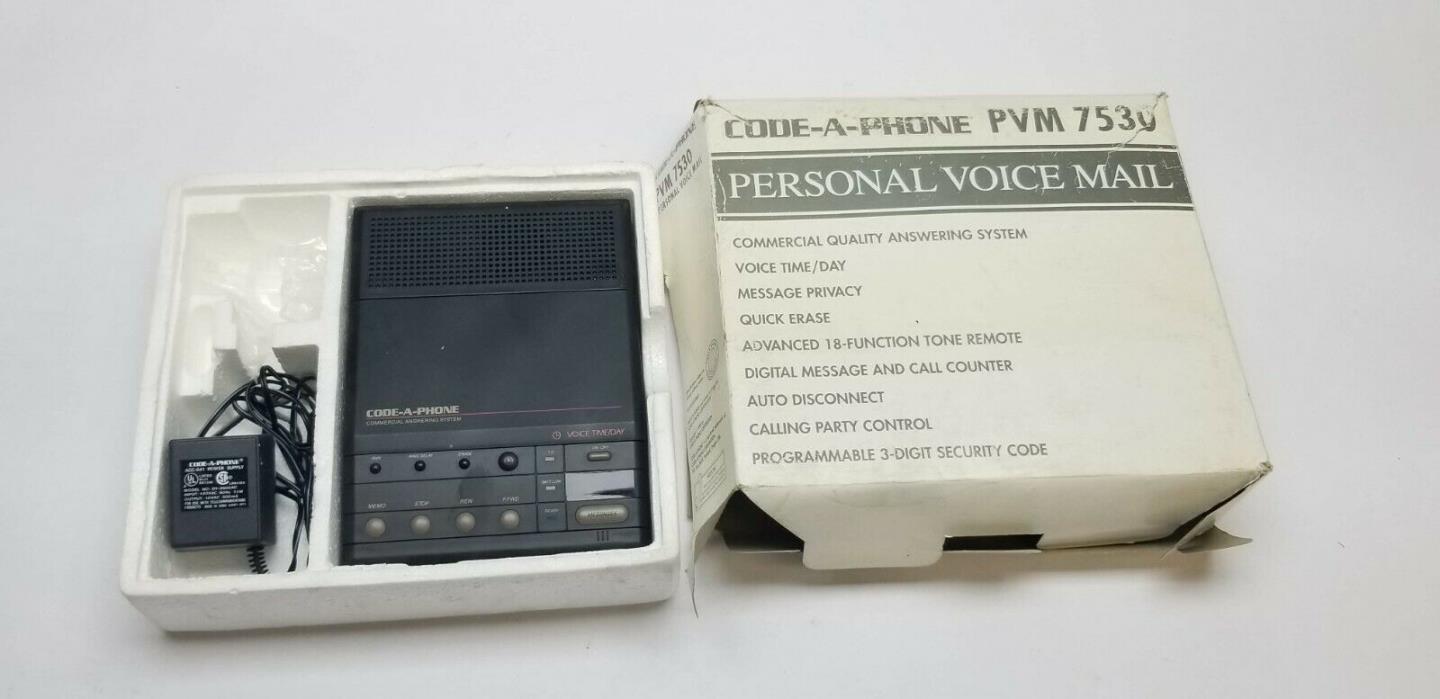 Code-A-Phone PVM 7530 Personal Voice Mail Commercial Telephone Answering Machine