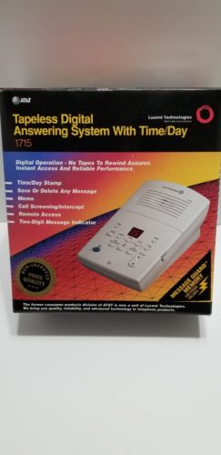 AT&T 1715 Digital Voice Answering Machine/Time/Day/Remote Access/NEW