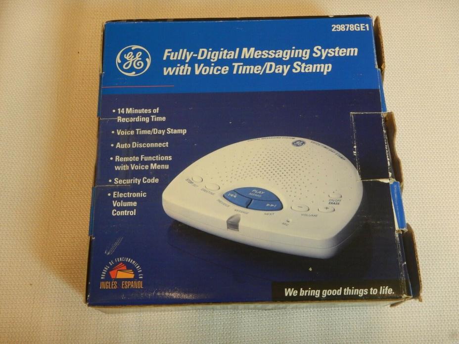 General Electric 29878GE1B Digital Answering System w/ Voice Time/Day Stamp NEW