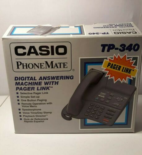Vintage Casio PhoneMate TP-340 Digital Answering Machine W/Pager new box is open