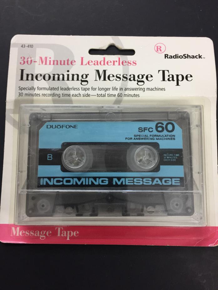 Radioshack / Duofone 30 Minute INCOMING Message Cassette Tape - NEW  43-410