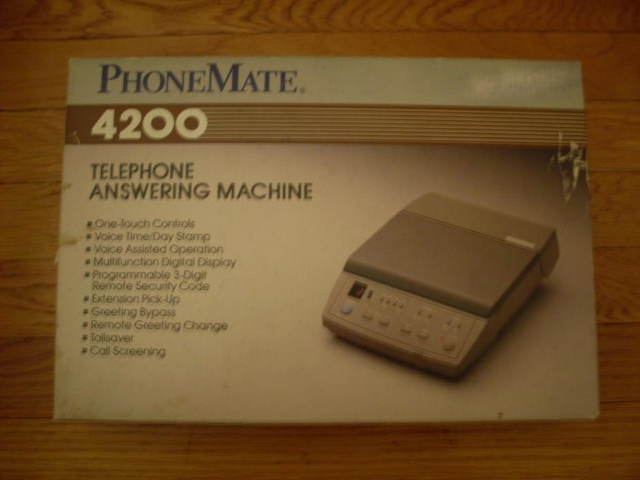 BRAND NEW PhoneMate 4200 Telephone Answering Machine w/ two cassettes IN BOX