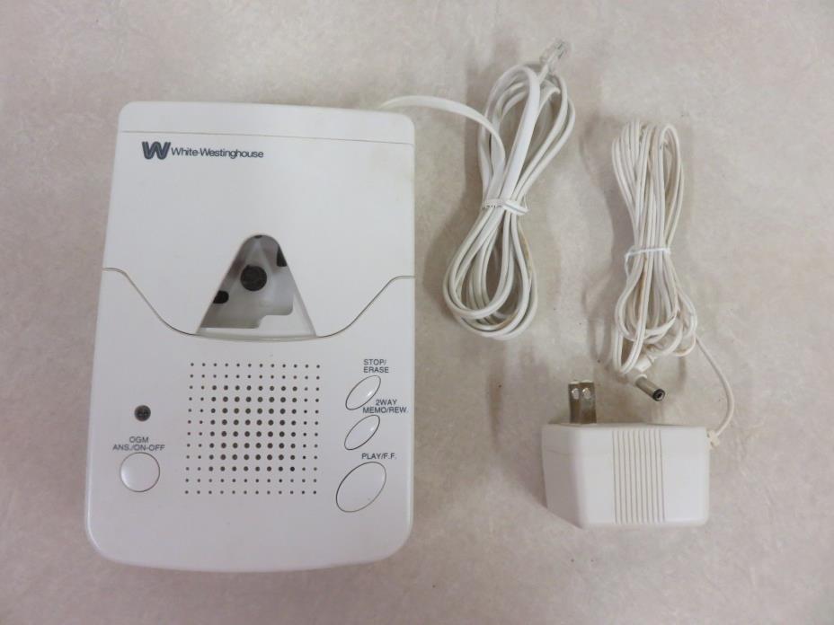 TELEPHONE ANSWERING MACHINE WHITE WESTINGHOUSE MODEL WNTAD-480