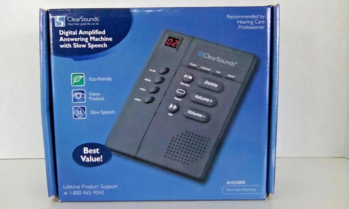 Clear Sounds ANS3000 Digital Amplified Answering Machine Slow Speech Playback