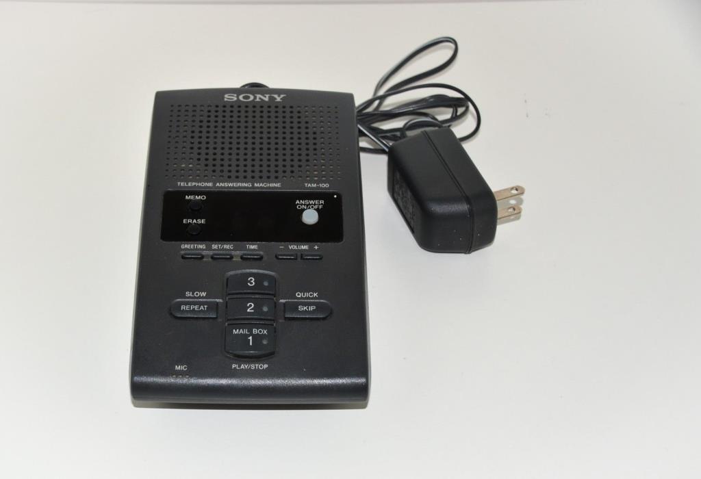 Sony Digital TAM-100 Telephone Answering Machine System w/ AC adapter power