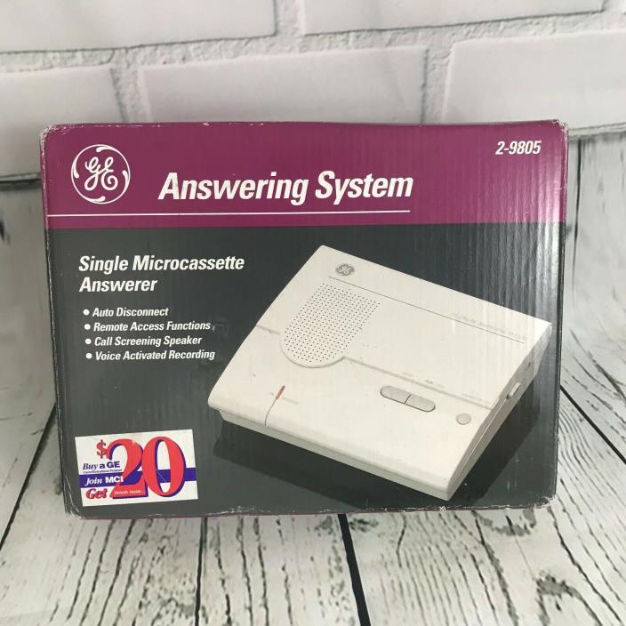 GE Answering Machine System Single Micro Cassette 2-9805 Brand New in Box White