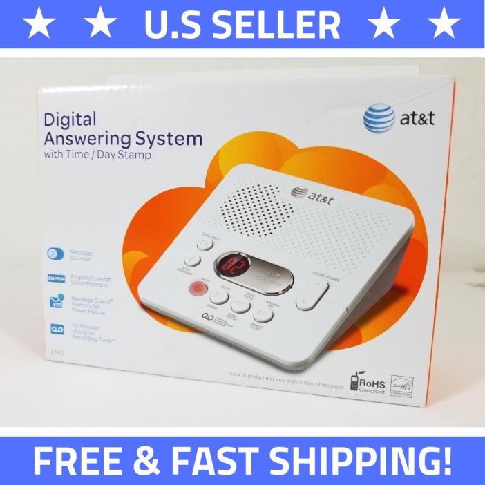 AT&T 1740 Digital Answering Machine System 60 Min Remote Access Telephone
