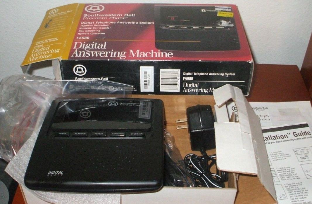 SOUTHWESTERN BELL FREEDOM PHONE DIGITAL ANSWERING SYSTEM FA980 NEW NIB