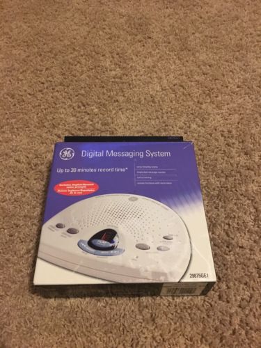GE Digital Messaging System Answering Machine English/Spanish White Pre-owned