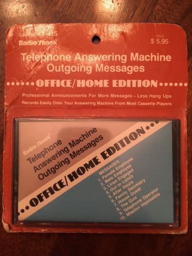 (1) Radio Shack Telephone Answering Machine Outgoing Messages Cassette NOS