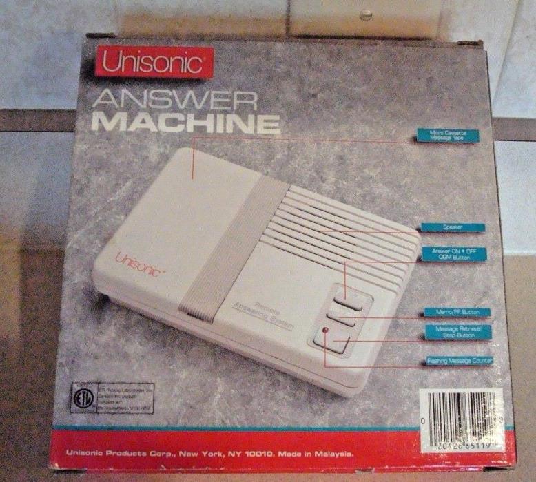 NIB Unisonic Answer Machine, Telephone Answering Machine, NEW IN BOX #8719N