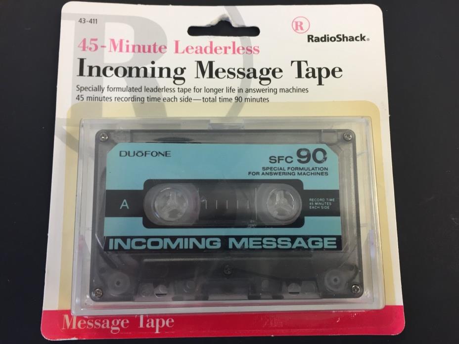 RadioShack 45-Minute Leaderless Incoming Message Tape! NEW & SEALED