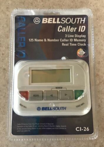NEW Bellsouth CI-26 Caller ID System 3 Line Display New Call LED 125 Name Memory