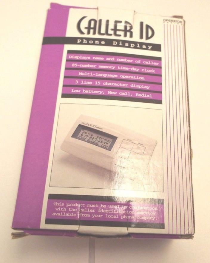 Caller I.D. Phone Display Used Very Little 85 Number Memory Operator Series
