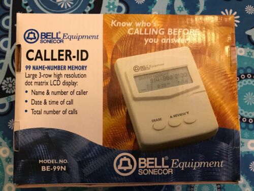 Bell Equipment Sonecor Caller ID Model No. BE-99N  99 Name-Number Memory New