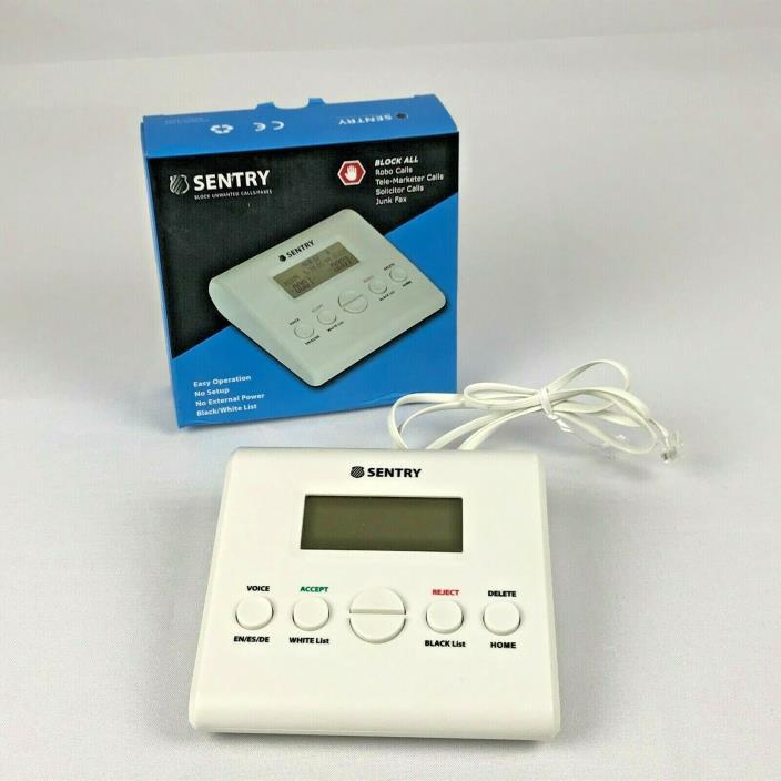 SENTRY Call Blocker CT-CID808 Caller ID In Box w Instructions Tested Fast Ship!