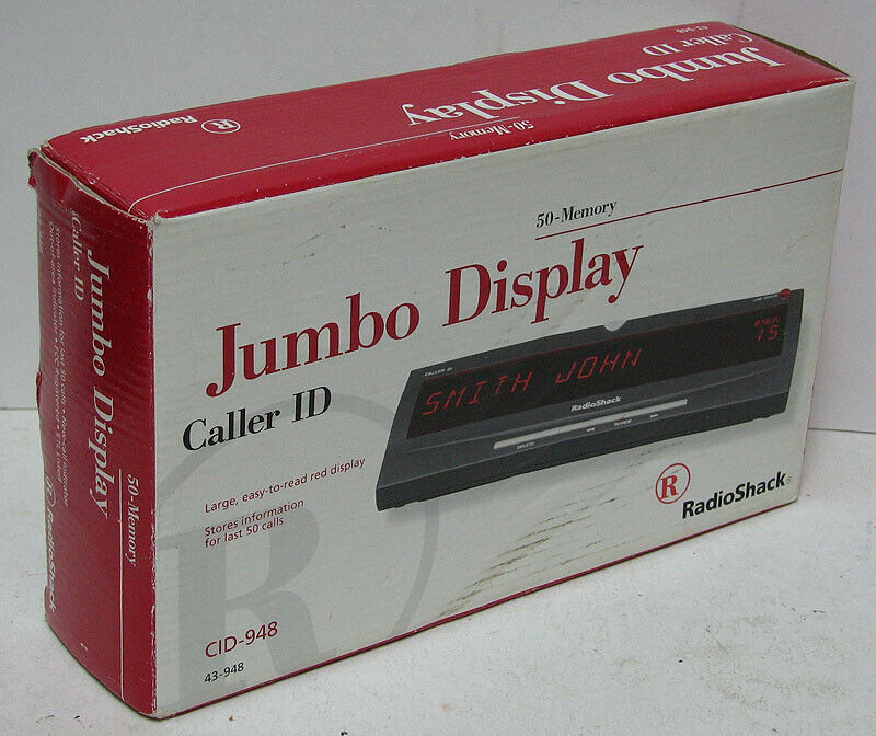 NEW RadioShack Caller ID CID-948 RED LED JUMBO DISPLAY 50 Call Memory