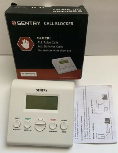 Sentry Call Blocker Caller ID Stop Robo Calls With Box & Manual FREE US SHIPPING