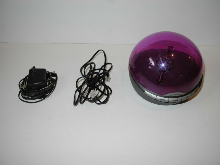 Olympia InfoGlobe Digital Caller ID Clock Purple OL3000.2 W/ Power & Phone Cord