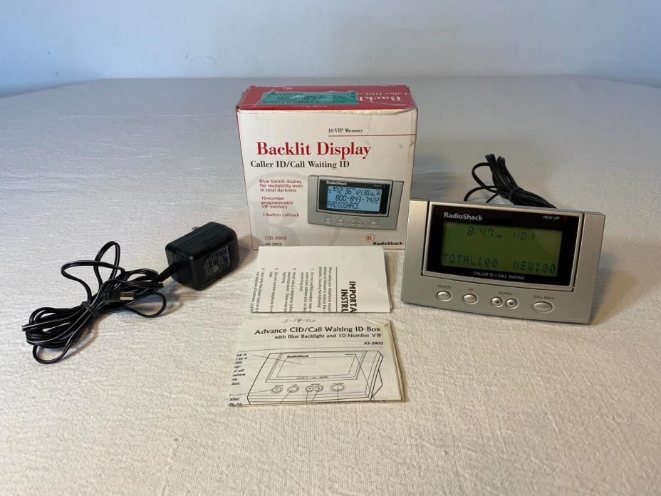 Radio Shack 43-3903 Advanced Caller ID Box Call Waiting Backlit Tilting Display
