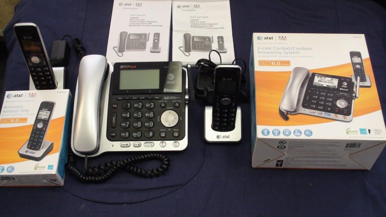 AT&T TL86109 2-LINE DECT 6.0 PHONE SYSTEM - BLUETOOTH - 2 CORDLESS TL86009