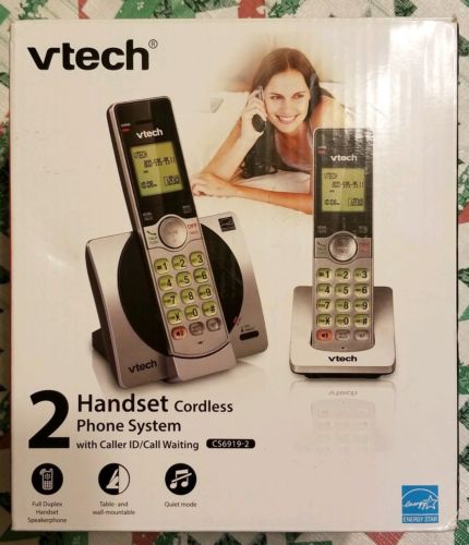 Vtech CS6919-2, 2 Handset Cordless Phone System with Caller ID Silver/Black