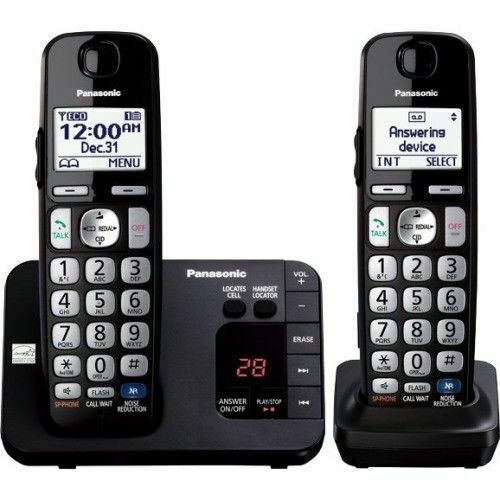 Panasonic Cordless Phone with 2 Handsets KX-TGE232B DECT 6.0 Expandable Black