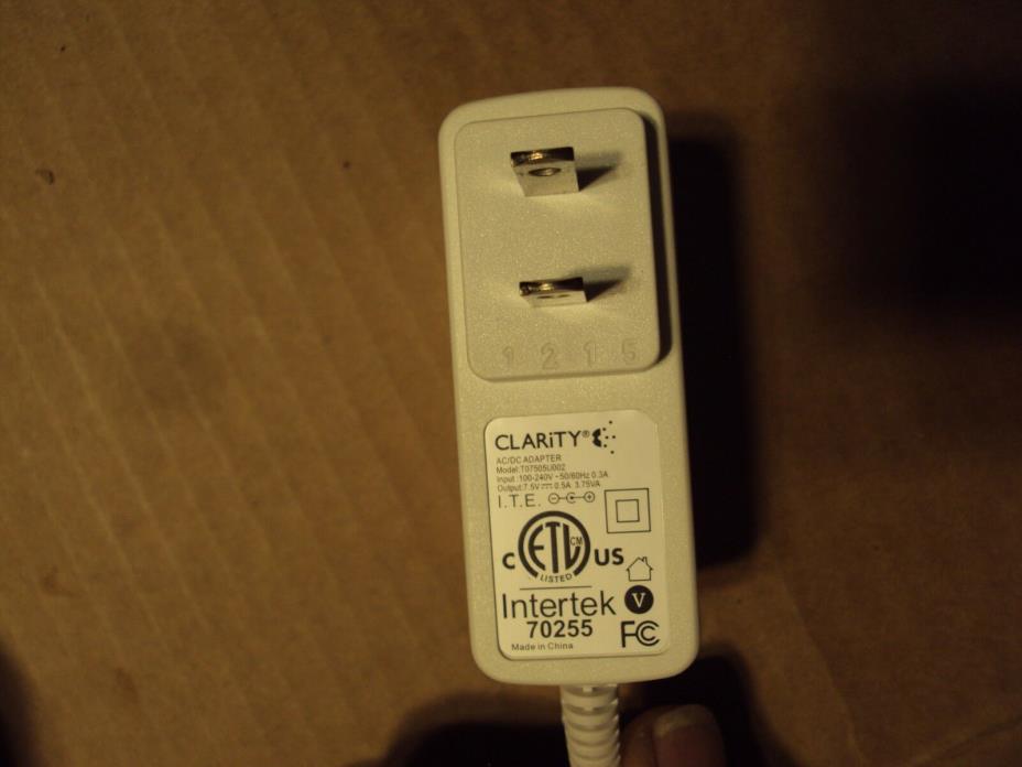 Clarity XLC3.4 Amplified Extra Loud Phone BASE adapter Only INTERTEK 70255