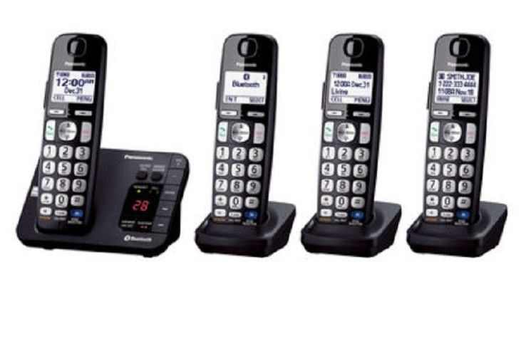 Panasonic 4 Handset Link to Cell Cordless Phone w/ Text Message Alert KX-TG454