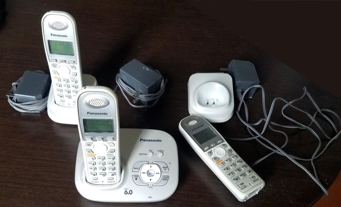 Panasonic KX-TG6323 S DECT 6.0 Base W/ 3 Cordless Phone Handset (KX-TG6321S)