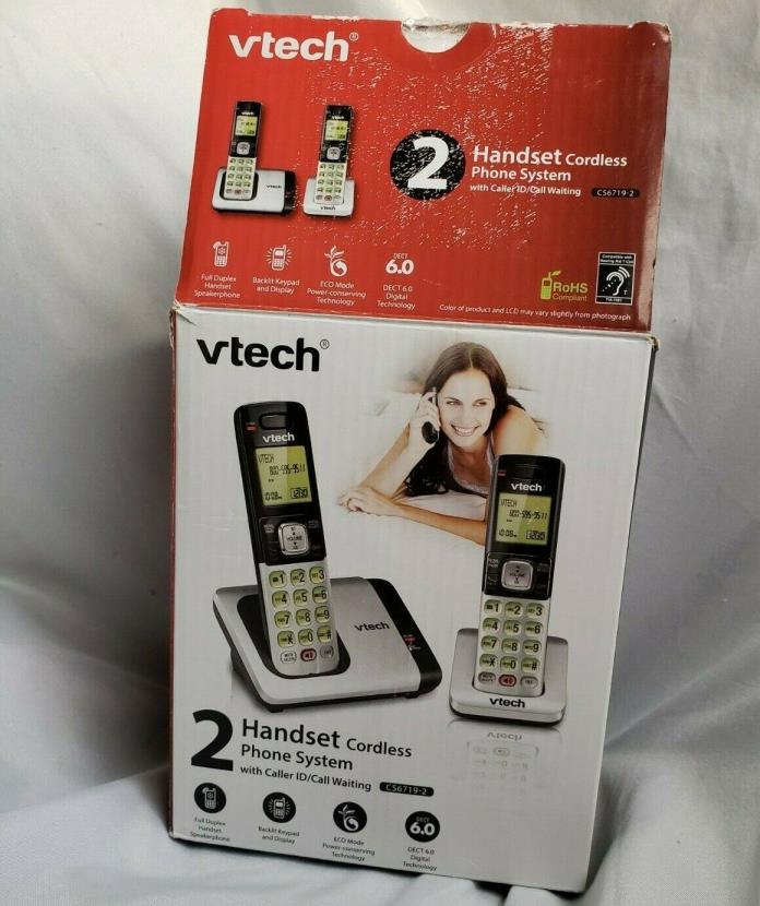 VTech 2 Handset Cordless Phone w/ Caller ID / Call Waiting DECT 6.0 (CS6919-2)™