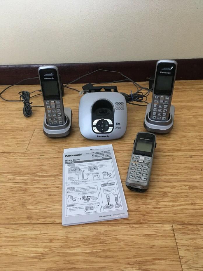 EUC, Panasonic, Black/Sliver, Wireless House Phone, 7 Piece Set