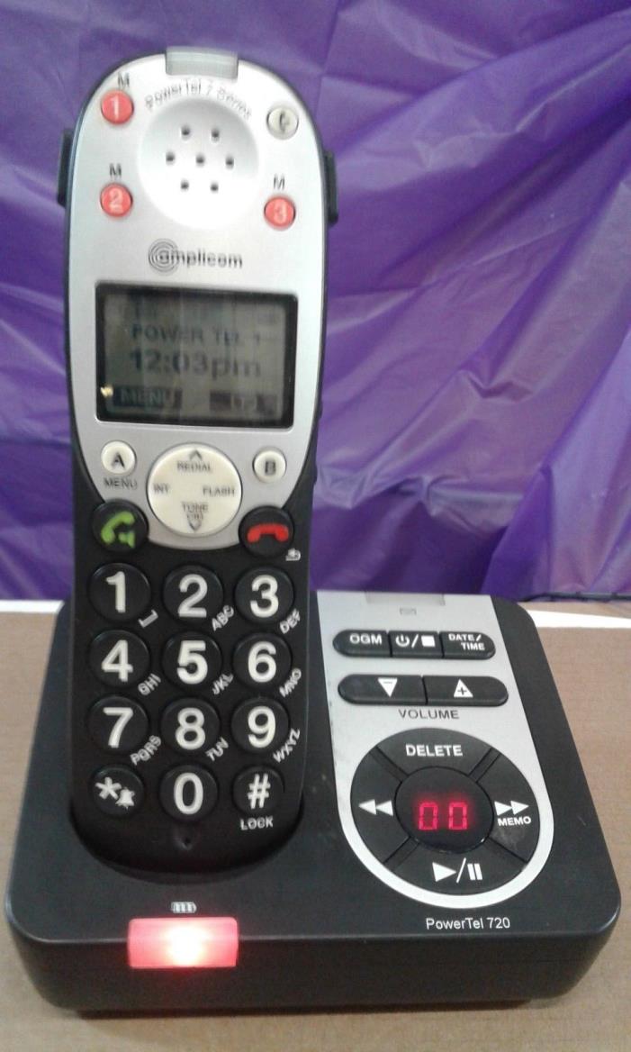 Amplicom PowerTel 720 Answering Phone System / Handset With Belt Clip